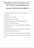 GH 125 Unit 7 Exam Questions and Answers 100&percnt; Solved &vert; Graded A&plus;