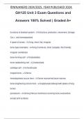 GH125 Unit 3 Exam Questions and Answers 100&percnt; Solved &vert; Graded A&plus;