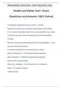 Health and Safety Test 1 Exam Questions and Answers 100&percnt; Solved