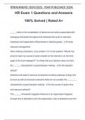HR Exam 1 Questions and Answers 100&percnt; Solved &vert; Rated A&plus;
