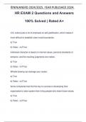 HR EXAM 2 Questions and Answers 100&percnt; Solved &vert; Rated A&plus;