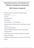 HR Exam 3 Questions and Answers 100&percnt; Solved &vert; Graded A&plus;