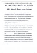 HR Exam PACKAGE DEAL QUESTIONS WITH 100&percnt; CORRRECT ANSWERS &vert; LATEST UPDATE &vert; VERIFIED AND APPROVED 