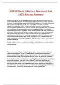 MCPHS Mock Interview Questions And 100&percnt; Correct Answers