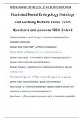 Illustrated Dental Embryology Histology and Anatomy Midterm Terms Exam Questions and Answers 100&percnt; Solved