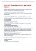 NUR 215 Exam 3 Questions with Latest Update