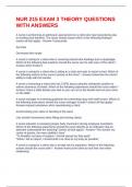 NUR 215 EXAM 3 THEORY QUESTIONS WITH ANSWERS