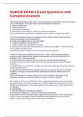 NUR215 EXAM 4 Exam Questions with Complete Answers