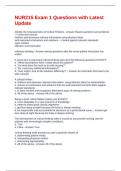 NUR215 Exam 1 Questions with Latest Update