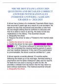 NRCME DOT EXAM LATEST 2025 QUESTIONS AND DETAILED CORRECT ANSWERS WITH RATIONALES &lpar;VERIFIED ANSWERS&rpar; &vert; ALREADY GRADED A&plus; 2024-2025