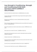 Issa Strength & Conditioning&comma; Strength and Conditioning EXAM ISSA Questions WITH CORRECT SOLUTIONS&excl;&excl;