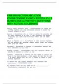 FIRE INSPECTION AND CODE ENFORCEMENT EIGHTH EDITION CH&period; 1 DUTIES AND AUTHORITY QUESTIONS WITH ACTUAL SOLUTIONS&period;docx