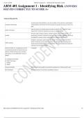 ARM 401 Assignment 1 - Identifying Risk ANSWERS SOLVED CORRECTLY TO SCORE A&plus;