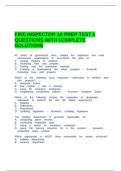 FIRE INSPECTOR 1A PREP TEST 1 QUESTIONS WITH COMPLETE SOLUTIONS&period;