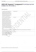 ARM 401 Segment C Assignment 9 ANSWERS SOLVED CORRECTLY TO SCORE A&plus;