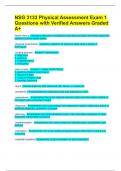 NSG 3133 Physical Assessment Exam 1 Questions with Verified Answers Graded A&plus;