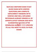 NUR 641E MIDTERM EXAM STUDY GUIDE EXAM WITH VERIFIED  QUESTIONS AND COMPLETE 100&percnt;CORRECT ANSWERS WITH VERIFIED AND WELL EXPLAINED RATIONALES ALREADY GRADED A&plus; BY EXPERTS&vert;LATEST VERSION 2024 WITH GUARANTEED SUCCESS AFTER DOWNLOAD ALREADY &excl;&excl;&excl;&excl;&excl;&excl;&excl; &lpar;PROVEN IT