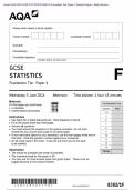 Actual 2024 AQA GCSE STATISTICS 8382&sol;1F Foundation Tier Paper 1 Question Paper &plus; Mark Scheme Actual 2024 AQA GCSE STATISTICS 8382&sol;1F Foundation Tier Paper 1 Merged Question Paper &plus; Mark Scheme