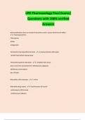 LPN Pharmacology Final Exams&vert; Questions with 100&percnt; verified Answers