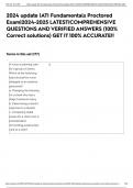 2024 update &vert;ATI Fundamentals Proctored Exam&vert;2024-2025 LATEST&vert;COMPREHENSIVE QUESTIONS AND VERIFIED ANSWERS &lpar;100&percnt; Correct solutions&rpar; GET IT 100&percnt; ACCURATE&excl;&excl;