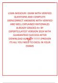  L1MA MISSOURI  EXAM WITH VERIFIED  QUESTIONS AND COMPLETE 100&percnt;CORRECT ANSWERS WITH VERIFIED AND WELL EXPLAINED RATIONALES ALREADY GRADED A&plus; BY EXPERTS&vert;LATEST VERSION 2024 WITH GUARANTEED SUCCESS AFTER DOWNLOAD ALREADY &excl;&excl;&excl;&excl;&excl;&excl;&excl; &lpar;PROVEN ITS ALL YOU NEED TO 