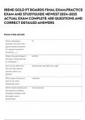 IRENE GOLD PT BOARDS FINAL EXAM&comma;PRACTICE EXAM AND STUDYGUIDE NEWEST 2024-2025 ACTUAL EXAM COMPLETE 400 QUESTIONS AND CORRECT DETAILED ANSWERS