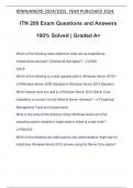 ITN 200 Exam Questions and Answers 100&percnt; Solved &vert; Graded A&plus;
