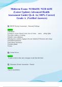 Midterm Exam&colon; NUR643E&sol; NUR 643E &lpar;Latest 2024&sol; 2025 Update&rpar; Advanced Health Assessment Guide&vert; Qs & As&vert; 100&percnt; Correct&vert; Grade A &lpar;Verified Answers&rpar;