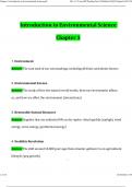 Chapter 1 Introduction to Environmental Science 2024 Questions and Answers Latest &lpar;2024 &sol; 2025&rpar; &lpar;Verified Answers&rpar;