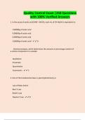 Quality Control Exam &vert;250 Questions with 100&percnt; Verified Answers