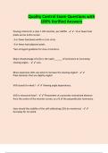 Quality Control Exam Questions with 100&percnt; Verified Answers