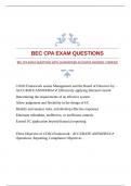 BEC CPA EXAM QUESTIONS WITH GUARANTEED ACCURATE ANSWERS &vert;VERIFIED