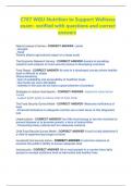 C787 WGU Nutrition to Support Wellness exam- verified with questions and correct answers 