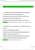 CRCR Certification Exam 2024 Questions and Answers Latest &lpar;2024 &sol; 2025&rpar; &lpar;Verified Answers&rpar;