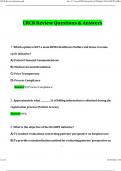 CRCR Review Exam 2024 Questions and Answers Latest &lpar;2024 &sol; 2025&rpar; &lpar;Verified Answers&rpar;