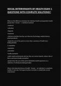 SOCIAL DETERMINANTS OF HEALTH EXAM 1 QUESTIONS WITH COMPLETE SOLUTIONS&excl;&excl;