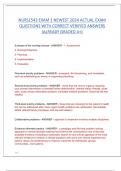 NURS1543 EXAM 1 NEWEST 2024 ACTUAL EXAM QUESTIONS WITH CORRECT VERIFIED ANSWERS &lpar;ALREADY GRADED A&plus;&rpar; 