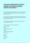 1RR3 SOCIAL DETERMINANTS OF HEALTH MIDTERM 1 QUESTIONS & ANSWERS VERIFIED 100&percnt; CORRECT&excl;&excl;