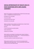 SOCIAL DETERMINANTS OF HEALTH 2024&sol;25 EXAM QUESTIONS WITH 100&percnt; SOLVED ANSWERS&excl;&excl;