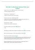 MCCQE1 Verified Study Solutions With Latest Updates