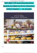 Accounting Information Systems&comma; 3rd Edition TEST BANK by Vernon Richardson  All 1-18  Chapters Covered &comma;Latest Edition&comma; 