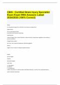 CBIS - Certified Brain Injury Specialist Exam Exam With Answers Latest 2024&sol;2025 &lpar;100&percnt; Correct&rpar;