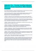 Adjuster Pro - Florida Certified Adjuster Glossary Exam Questions With Detailed Answers 