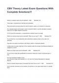 CBV Theory Latest Exam Questions With Complete Solutions&excl;&excl;&excl;