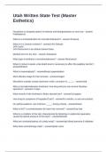 Utah Written State Test &lpar;Master Esthetics&rpar; Questions and Answers 2024