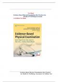 Test Bank for Evidence-Based Physical Examination Best Practices for Health & Well-Being Assessment 1st Edition by Kate Gawlik Chapter 1-29 ISBN&colon; 9780826164537 Complete Guide A&plus;