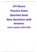 ATI Neuro Practice Questions  Qbank New Questions with Answers Latest Update 2024&sol;2025