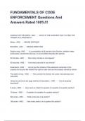 FUNDAMENTALS OF CODE ENFORCEMENT Questions And Answers Rated 100&percnt;&excl;&excl;&excl;