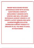 PMHNP MOCK BOARD REVIEW &lpar;FITZGERALD&rpar; EXAM WITH ACTUAL QUESTIONSAND COMPLETE 100&percnt;CORRECT ANSWERS WITH VERIFIED AND WELL EXPLAINED RATIONALES ALREADY GRADED A&plus; BY EXPERTS &vert;LATEST VERSION 2024 WITH GUARANTEED SUCCESS AFTER DOWNLOAD ALREADY PASSED&excl;&excl;&excl;&excl;&excl;&excl;&excl; &lpar;PR