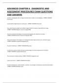 ADVANCED CHAPTER 6 - DIAGNOSTIC AND  ASSESSMENT PROCEDURES EXAM QUESTIONS  AND ANSWERS